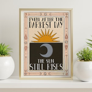 Still Rises print - vintage celestial inspired - A4. Hand-drawn