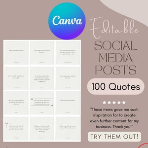 Canva Template 100 Motivational Quotes Template Editable Ready-made ...