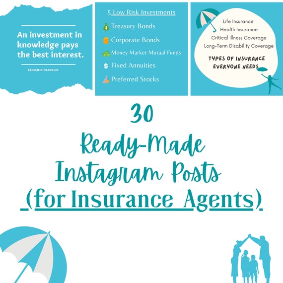 Ready To Post Content For Insurance Agents Insurance Topics Etsy