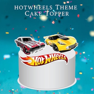 Hotwheels Party Decorations, Lovers Cake Topper Hotwheels Digital Printable Hot Wheels Cake Topper | Digital Printable | DIY Party Decor