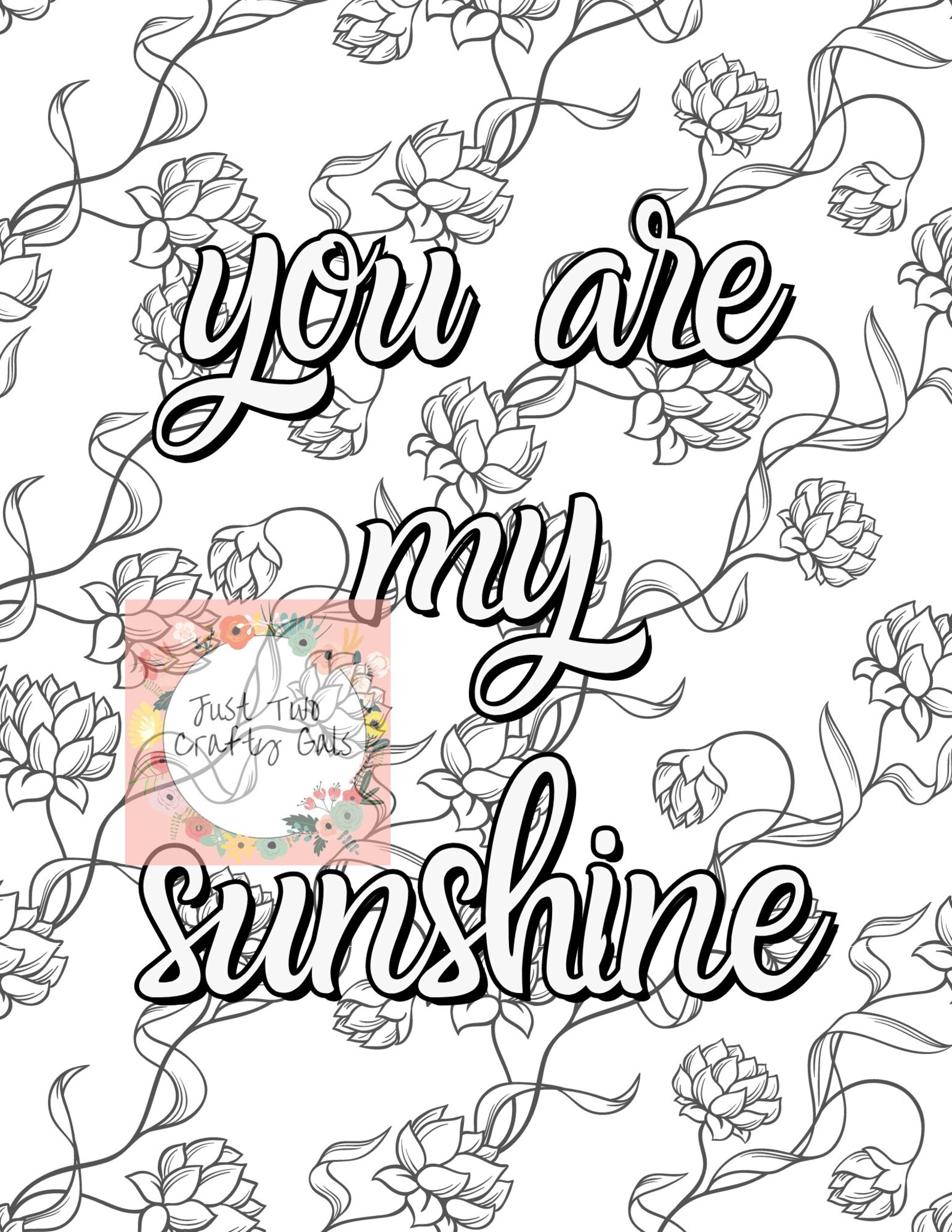 You Are My Sunshine Coloring Page Digital Download Only High Etsy