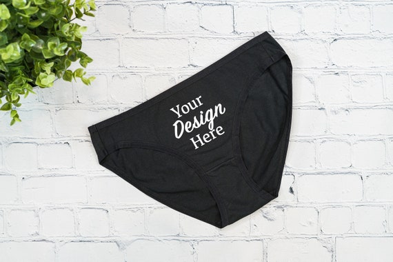 Black Underwear Mockup Woman