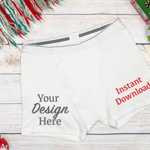 Underwear Boxer Mockup White