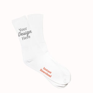 Socks Mockup White Unisex