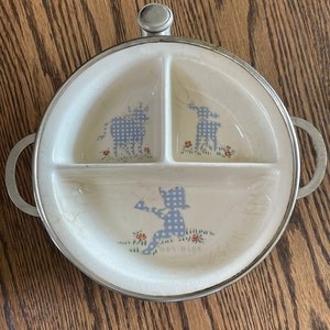 1930s Excello Divided Warming Baby Dish