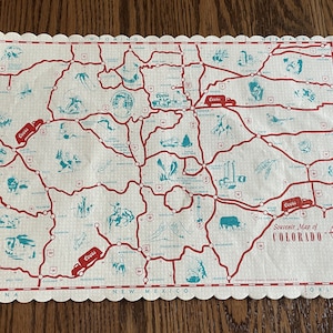 Manteles individuales de papel con mapa de recuerdo de Adolph Coors Company, década de 1950, lote de 18