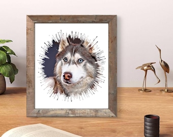 Custom Pet Portrait from Photo: Dog Memorial Gift