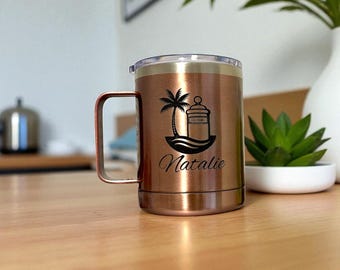 Personalized Laser Engraved Coffee Mug, Stainless Steel Insulated Travel Cup