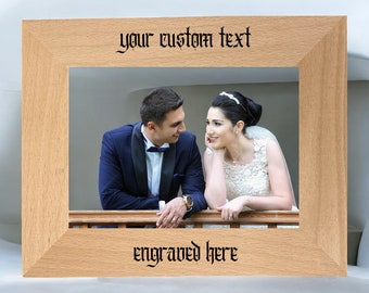 Personalisierter gravierter Holzbild: Hochzeit, Familie, Haustier