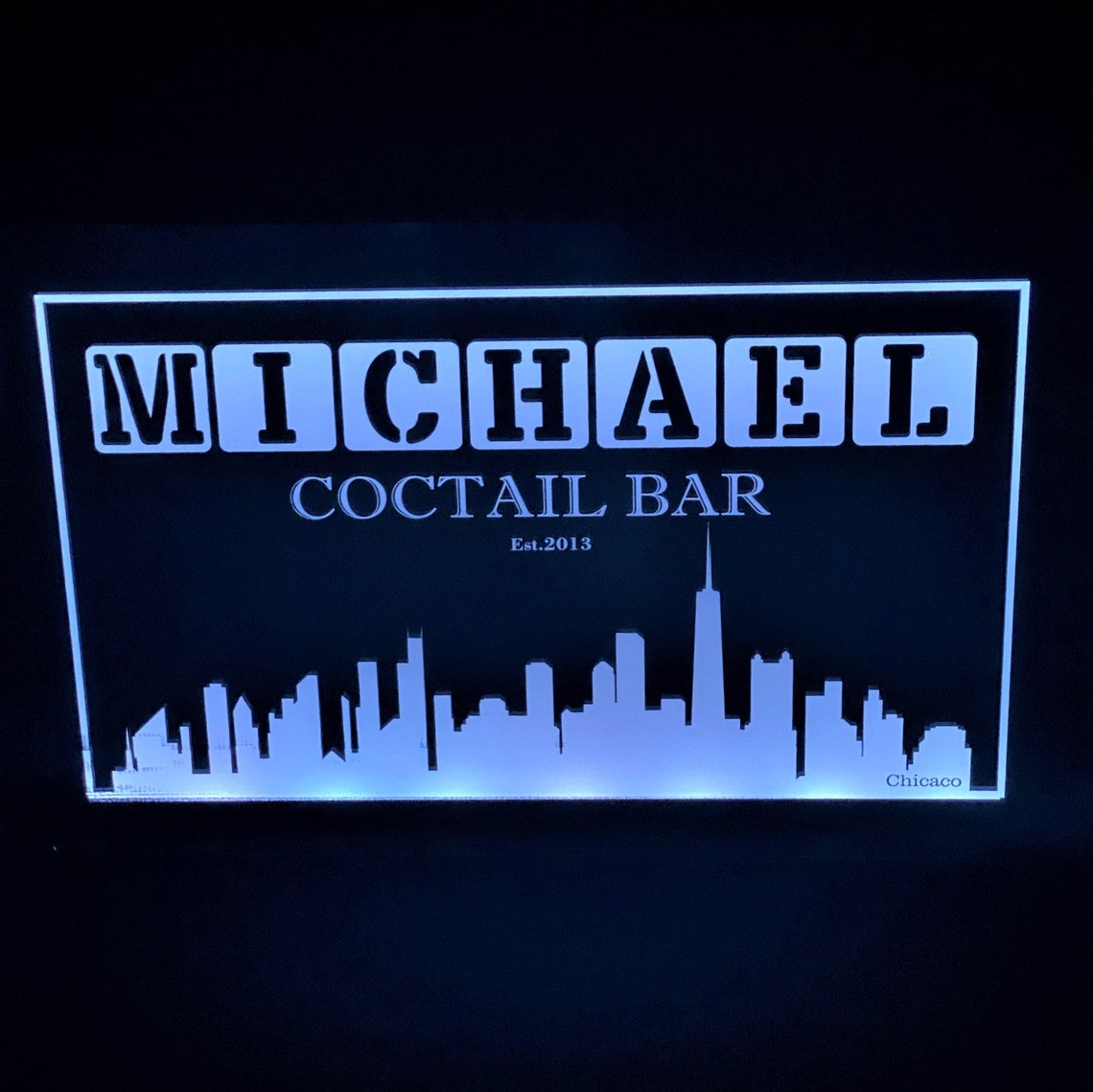 Personalized Bar Sign mirror Bar Signled Bar Signcustom Bar Etsy