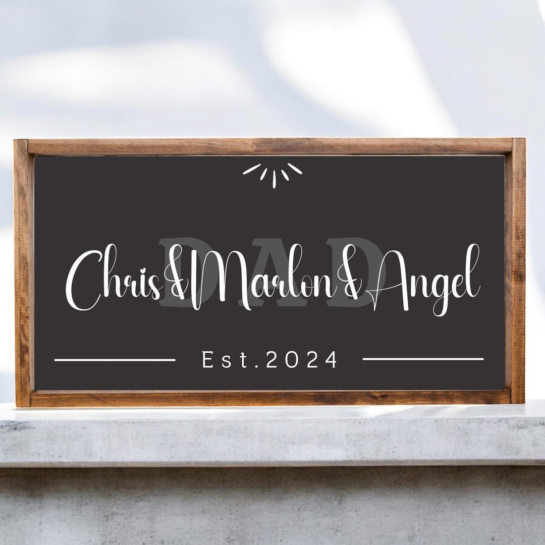 Custom Family Name Wooden Sign: Personalized Established Date Wall ...