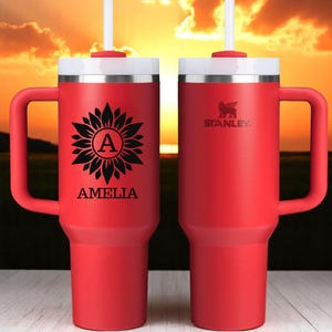 Personalized Engraved Stanley Tumbler: Monogrammed Insulated Travel Mug