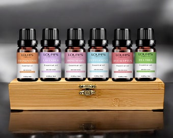 Personalized Wooden Box Aromatherapy Oils, Essential Oil Set Box, Custom Storage Engraved Box, Essential Oils Set Handmade Wood Box