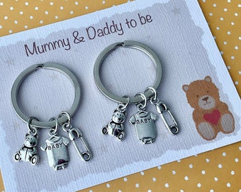 Mummy and Daddy To Be Pregnancy Gift Keyrings | Baby Shower Present