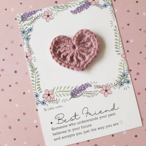Regalo abbraccio all'uncinetto per il migliore amico / Cuore abbraccio tascabile / Grazie amico / Regalo abbraccio all'uncinetto / Regalo premuroso / Biglietto fatto a mano / Regalo per cassetta delle lettere