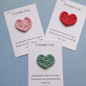 Coeur câlin de poche | Cadeau attentionné | Cadeau câlin au crochet | Ami spécial | Verrouillage | Vous me manquez | Cadeau Je t'aime | Je pense à vous | Câlin