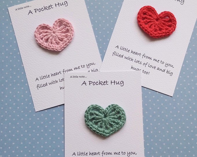 Pocket Hug Pocket Heart Crochet Gift Thinking of You Miss You