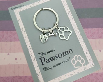 Dog Mum Keyring Gift, Best Dog Mum, Gift From Dog, Fur-baby Present