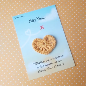 Cadeau vous manquez | Coeur câlin de poche | À travers les milles | Cadeau câlin au crochet | Cadeau toujours ensemble | coeur | Je pense à vous | Cadeau boîte aux lettres