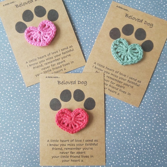 Beloved Dog Loss Gift | Pocket Hug Heart | In Memory of Dog | Crochet Hug Gift | Sympathy Gift | Thinking of You | Letterbox Gift | Memorial