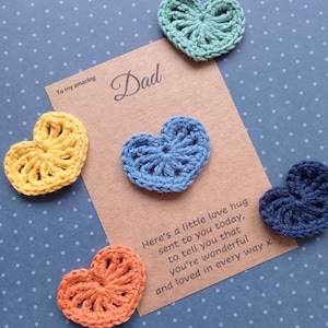 Abbraccio tascabile per papà, regalo per la festa del papà, fantastico regalo per papà, uncinetto per papà, regalo per papà, regalo per papà che ti ama, miglior papà, ricordo per papà