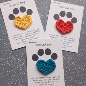 Regalo per la perdita dell'amato cane / Cuore di abbraccio tascabile / In memoria del cane / Regalo di abbraccio all'uncinetto / Regalo di simpatia / Pensando a te / Regalo nella cassetta delle lettere / Memoriale