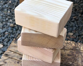 unfinished wooden baby blocks