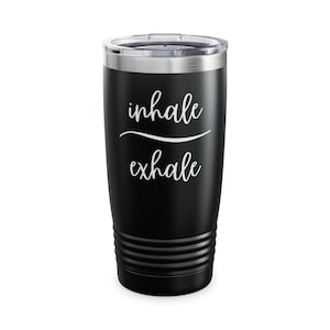 Inhale Exhale Travel Tumbler | Yoga Meditation Mug image 1