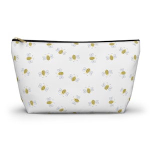 Bee Cosmetic Bag | Bee Makeup Bag | Bee Bag | Bee Pouch | Bee Makeup Pouch | Bee Lover Gift | Queen Bee | Bee Pencil Case | Beekeeper Pouch