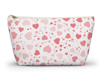 Heart Print Pouch | Polyester Makeup Bag