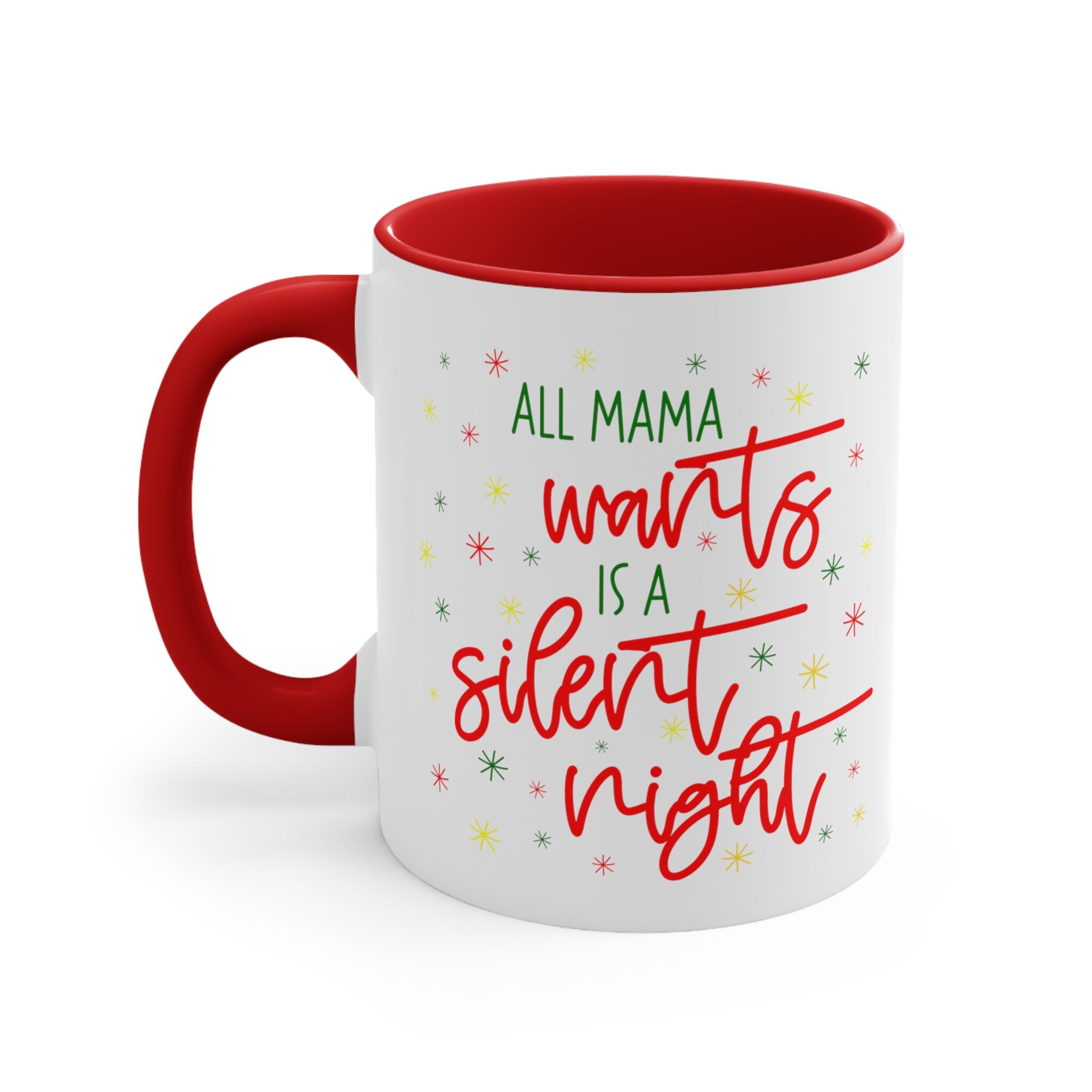 Funny 'silent Night' Christmas Mug | Tired Mom Gift - Etsy