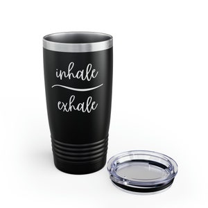 Inhale Exhale Travel Tumbler | Yoga Meditation Mug image 5