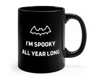 I'm Spooky All Year Long Black Bat Mug