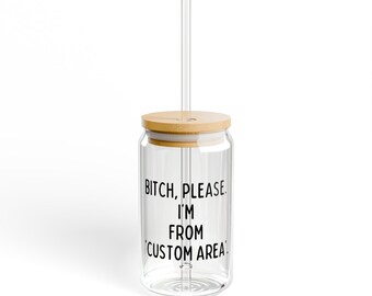 Personalized Bitch Please Glass Tumbler, Funny Gift
