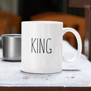 KING | King Mug | King and Queen Mugs | Mug for Husband | Mug for Boyfriend | Father&#39;s Day Mug | Wedding Gift | Engagement Gift | King Gift