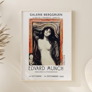 Edvard Munch Printable Art, Munch Exhibition Poster, Edvard Munch Madonna Print, Expressionism Munch Wall Art, High Quality Printable Art