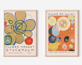 Hilma Af Klint Art Prints: Vintage Flower Market Set (Digital Download)