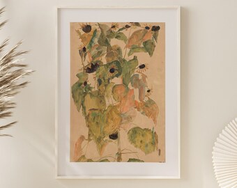 エゴン・シーレ - ひまわり（1917年） - クラシック絵画 写真 ポスター