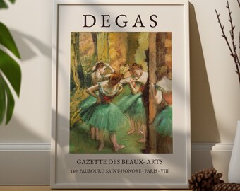 Edgar Degas Dancers Print: Pink and Green Ballerina Art (Digital Download)
