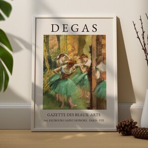 Edgar Degas Dancers, Pink and Green Printable Art, Degas Exhibition Poster, Degas Wall Art Decor,  Ballerina Painting, Ballerina Wall Art