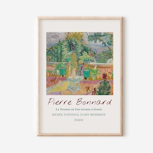 Impresión de Pierre Bonnard, Impresión de exposición de Pierre Bonnard, Arte imprimible vintage de Pierre Bonnard, Cartel de la terraza de Grasse, alta calidad