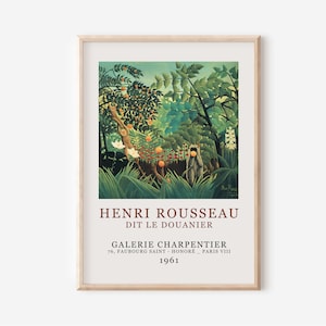 Henri Rousseau Print, Exotic Landscape Art Print, Henri Rousseau Poster, Botanical Forest Art, Printable Art