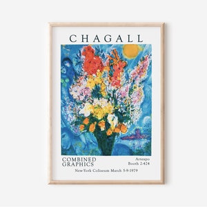 Marc Chagall Exhibition Print, Marc Chagall Poster, Vintage Art Poster, High Quality Printable, NY Exhibition Print, Chagall Museum Poster