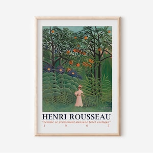 Rousseau Print, Henri Rousseau Poster, Woman Walking in an Exotic Forest, Printable Jungle Art
