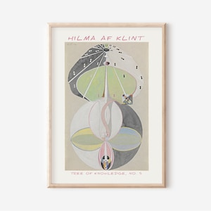 Hilma Af Klint Druckbares Poster, Vintage Ausstellungsdruck, Baum des Wissens Poster, Abstraktes Poster, Schwedische Moderne abstrakte Kunst