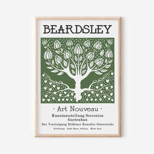 Aubrey Beardsley Vintage Art Exhibition Poster, Beardsley Tree Poster, Tree Print, Floral Art, Flower Poster, Digital Download
