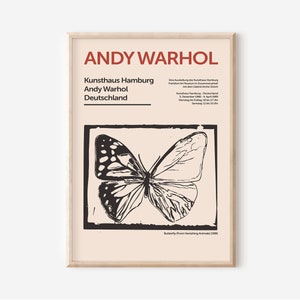 Andy Warhol Butterfly, Andy Warhol Poster, Andy Warhol Art Print, Digital Download, Printable Warhol, Warhol Sunset Print, Warhol Pop Art