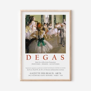 Vintage Edgar Degas Exhibition Poster, Degas Printable Art, The Ballet Class Print, Degas Art Print, High Quality Printable Art
