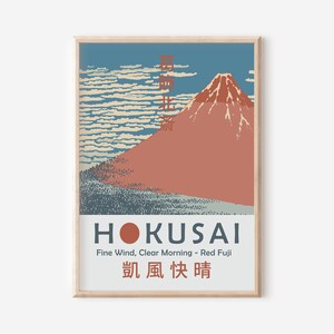 Hokusai Fuji Print, Hokusai Japanese Poster, Hokusai Vintage Exhibition Print, Printable Art