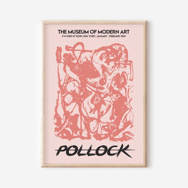 Pollock Art Exhibition Poster, Jackson Pollock Print, Digital Download, Jackson Pollock Abstract Art, Pollock Digital, Printable Poster